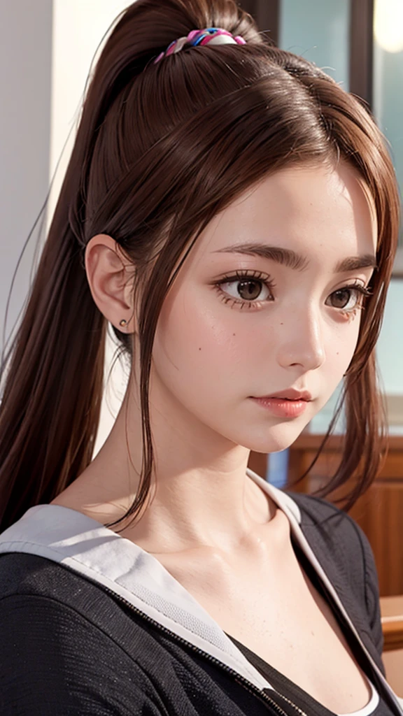 1 female, high resolution, Long hair, Ponytail, High Detail, best quality, masterpiece,