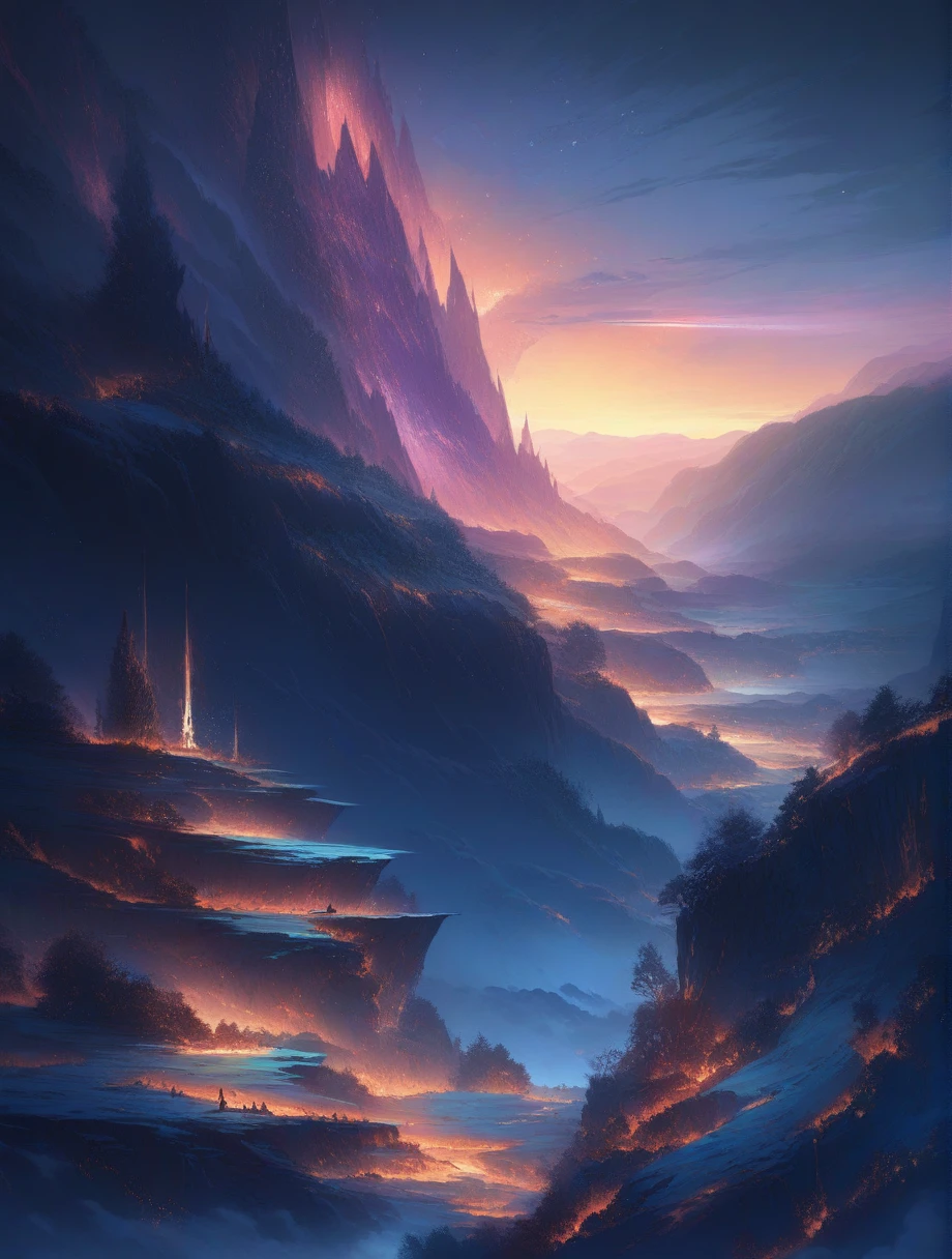 score_9, score_8_up, score_7_up, score_anime, masterpiece, top quality, delicate illustration, sharp lines, sharp focus, BREAK,Traveler girl wandering in the endless night world,girl wearing a hood,backpack full of stuff,night Otherworldly, Fantastic scenery, Beautiful landscape, Harmony with nature, Spectacular view, ((dark)), Scenery that no one has ever seen before