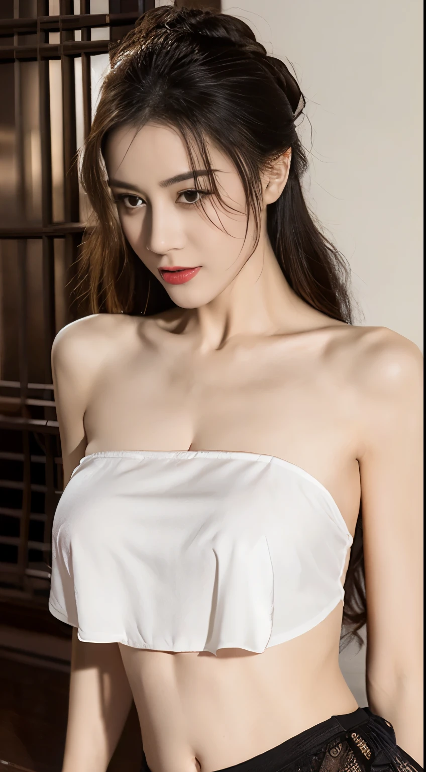 (original photo,best quality),(lifelike,照片lifelike:1.3),best quality,Very detailed,masterpiece,超Detail level,illustration,1 girl,Dominant_Body,Large Breasts,Bigger breasts,Protruding nipples,Nipple protrusion,Transparent lace,Slim waist,Tight abdomen,Sexy navel,细long双腿,Dynamic Angle,World Masters Theatre,messy_long_hair,best quality,Extremely detailed CG unified 8k wallpaper,,Astonishing,Light,lens_Flare,Dunhuang_style,Real People,Highly detailed face and skin texture, Exquisite eyes,Surrealism,超lifelike的照片,Very detailed CG unified 8k wallpaper,(masterpiece),(best quality),(Very detailed),(超lifelike的照片),(Best Character Detail:1.36),脸Dominant有Light, 灯Light,illustration, Very detailed,Detail level, high resolution, Very detailed, best quality, masterpiece