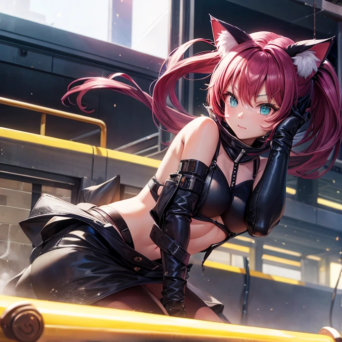 (masterpiece, Top quality, best quality, Official Art, beautiful and aesthetic:1.2), 1 Girl, Red hair, Cat ears, (Glitch Art), (Digital Distortion), Pixelate fragments, Data corruption,Colored Noise, Visual confusion,Contemporary Aesthetics