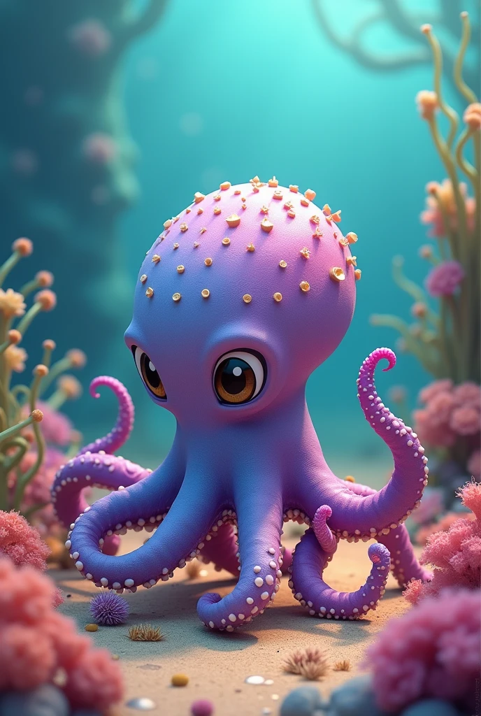 Create a rare octopus that doesn't exist animated cute