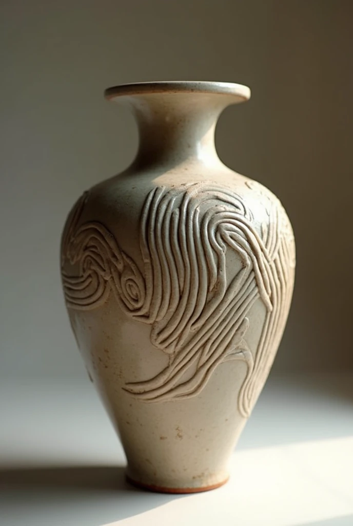 Ancient Japanese pottery with rope patterns