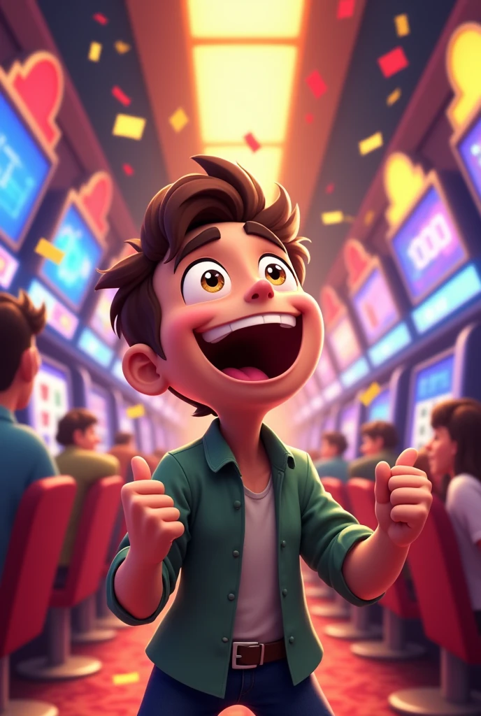 A animated showing huss jackpot in casino
