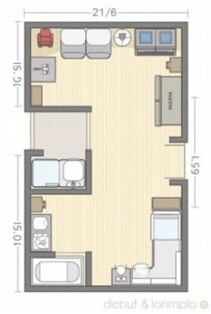 room 2 layout.75m x 3.05M