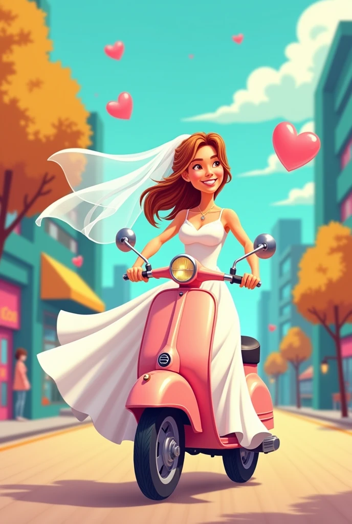 Bride complement ride scooter cartoon