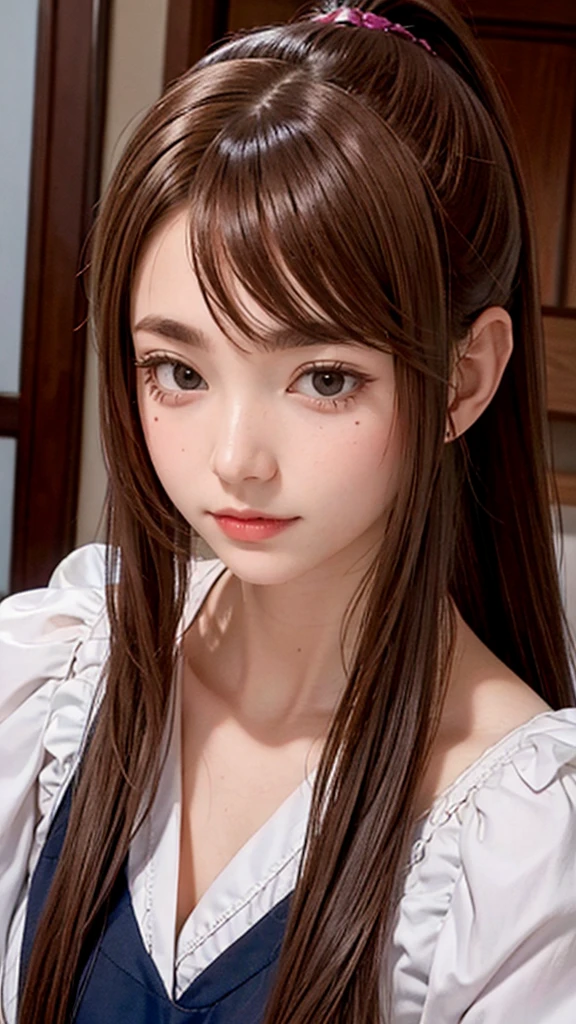 1 female, high resolution, Long hair, Ponytail, High Detail, best quality, masterpiece, maid outfit