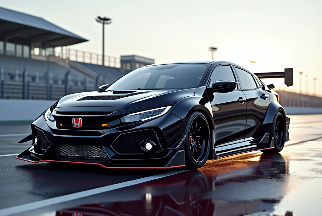 Honda civic, circuit, carbon mirror, racing rims, reflections