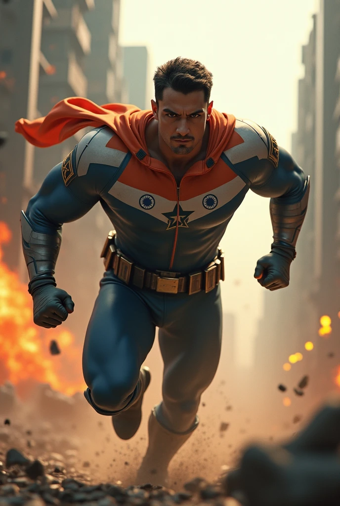 Super commando Dhruv running towards the danger