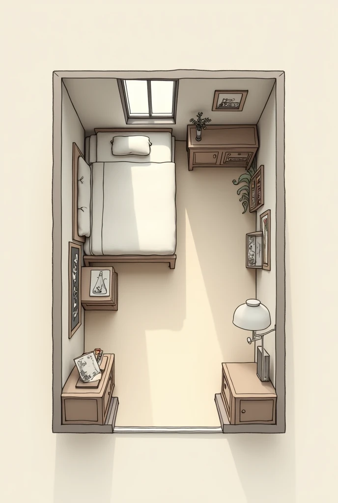 bedroom 2 layout.75m x 3m of single minimalist painter 