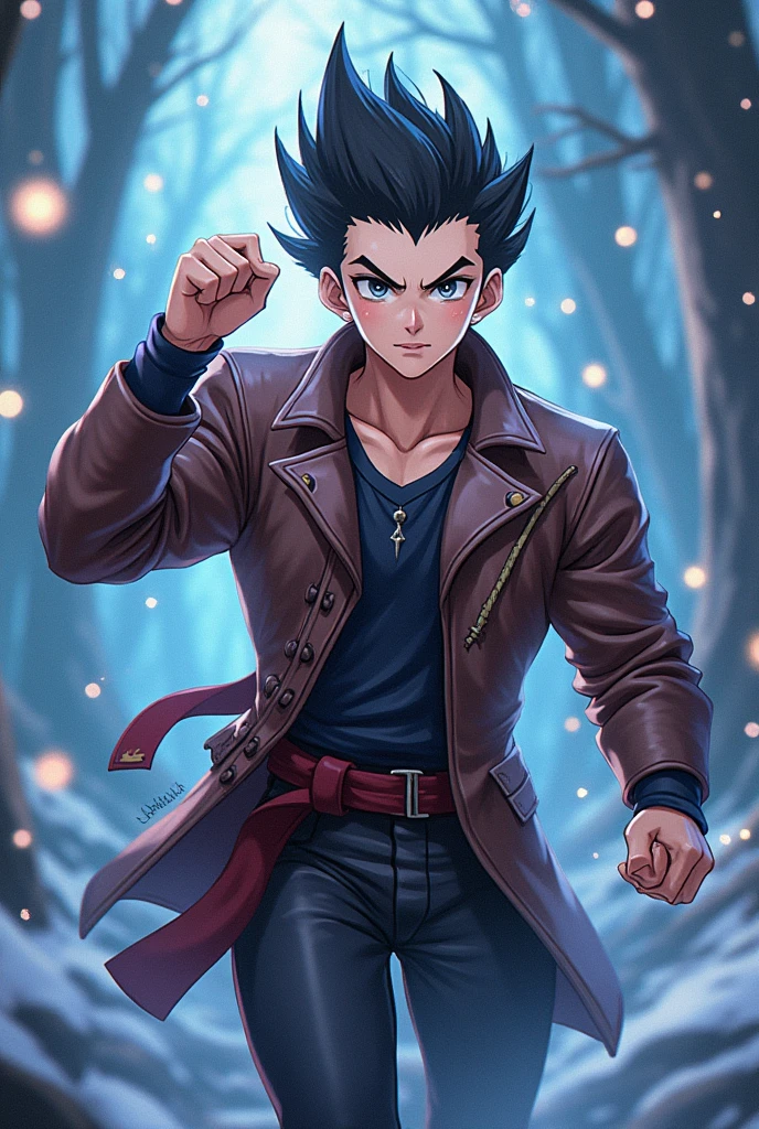 create a photo of an anime character the anime is called mashle: magic and muscles and the character is mashle