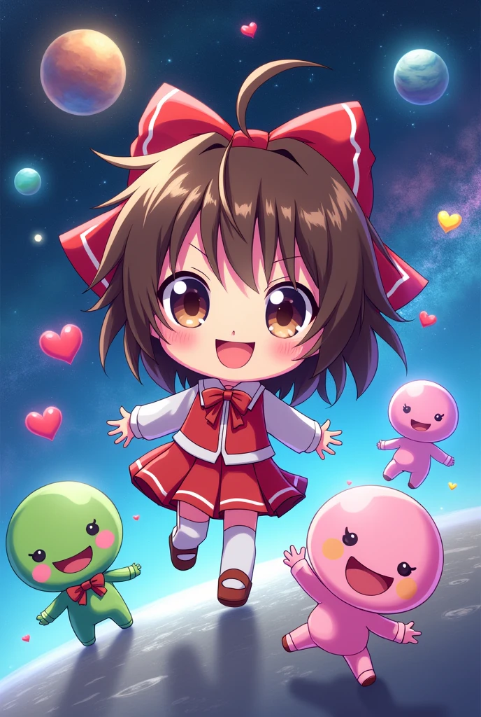 Suzumiya haruhi, colorful hearts, The most beautiful girl of all time, chibi, Space Travel, Cute Aliens