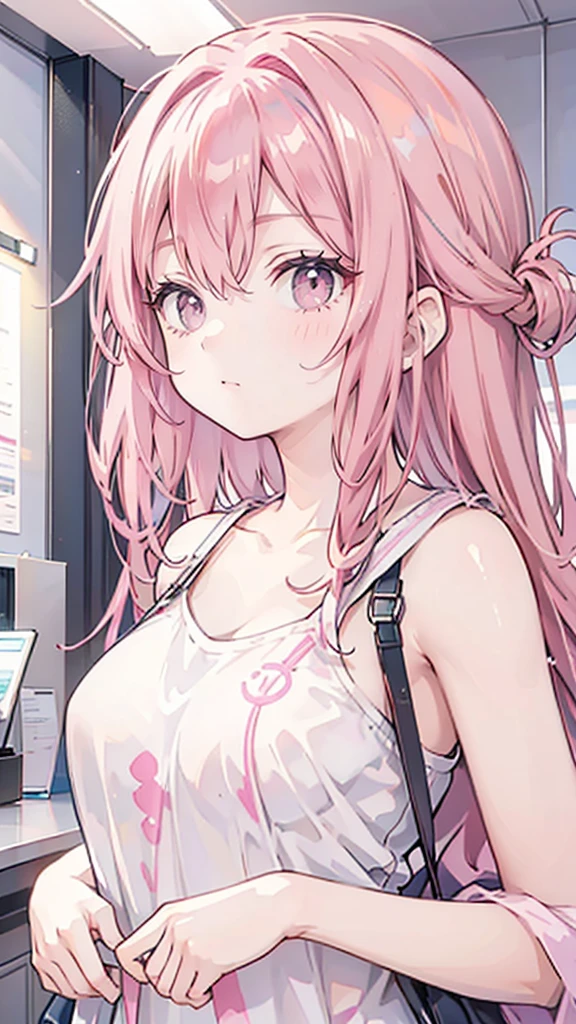 masterpiece, best quality, Pink Hair, Pink Eyes,, masterpiece, best quality,
