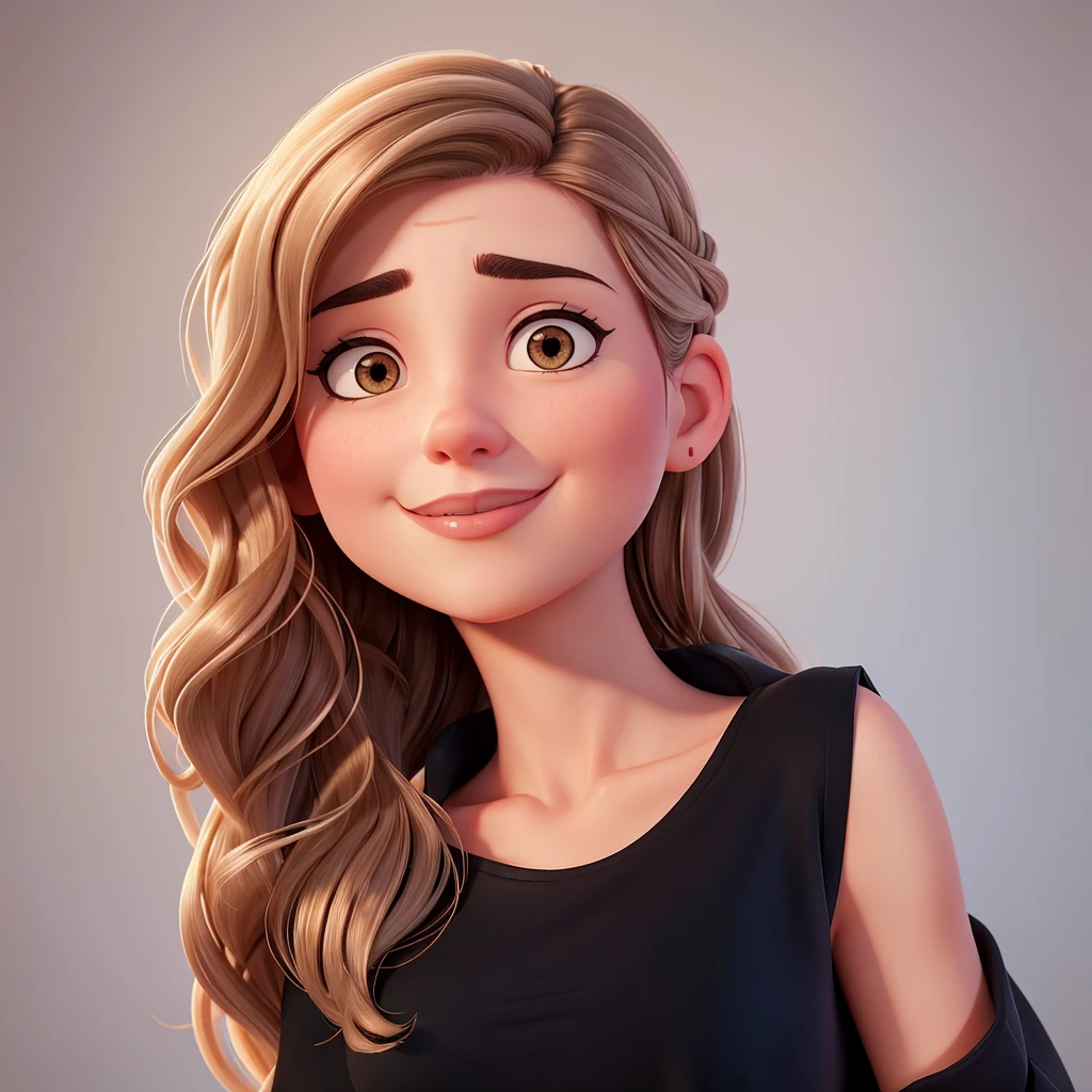 modisn disney style, there is a woman with long hair and a black blouse, headshot portrait, portrait photo, portrait of sanna marin, Aleksandra Waliszewska, headshotgraph, profile portrait, headshot, foto de perfil com headshot, Anna Dittman, Promotional portrait, Portrait Sabrina Lloyd, by Arabella Rankin, shot in the head and shoulder, photographic portrait, Kirsi Salonen,