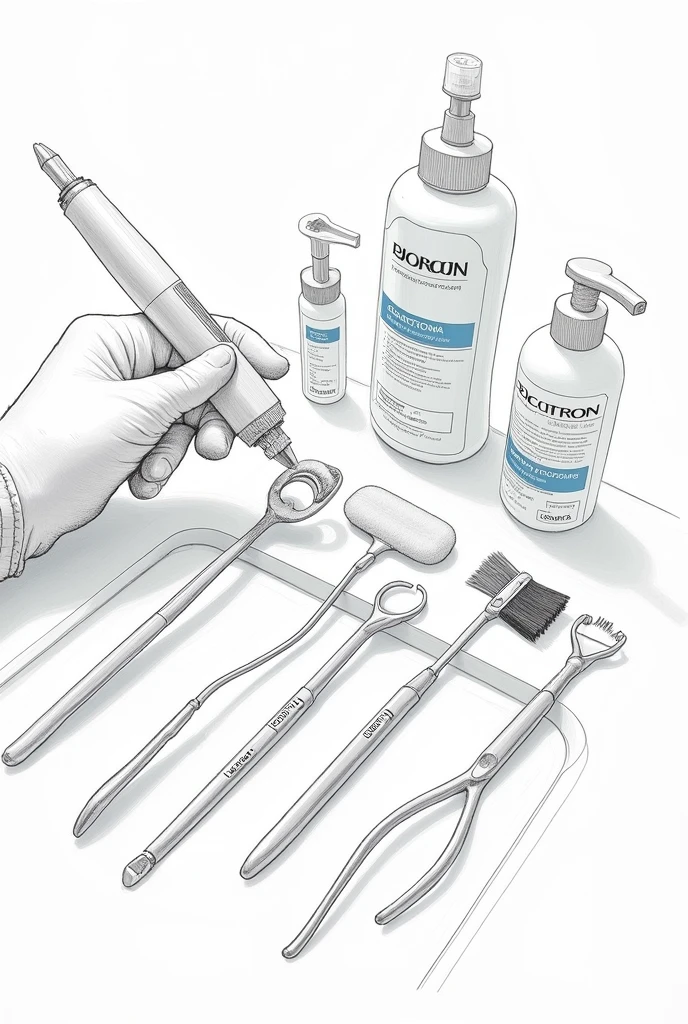 Cleaning in dentistry drawing on the material