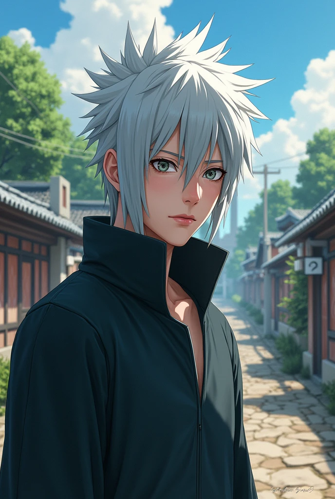 Kakashi without mask in its village