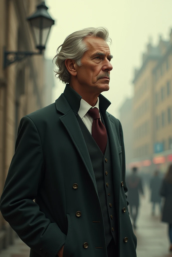 The scene should show a sense of departure and anticipation, with Mr. Thompson looking back one last time animated