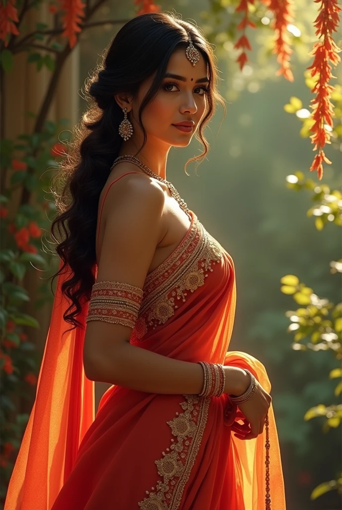 Women with waist size of 30 and breast size of 36 and back size also 35 in saree
