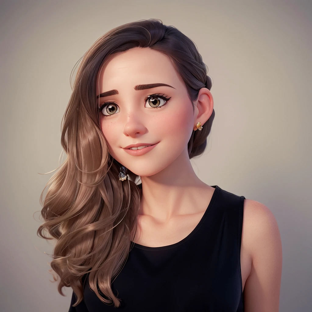 modisn disney style, there is a woman with long hair and a black blouse, headshot portrait, portrait photo, portrait of sanna marin, Aleksandra Waliszewska, headshotgraph, profile portrait, headshot, foto de perfil com headshot, Anna Dittman, Promotional portrait, Portrait Sabrina Lloyd, by Arabella Rankin, shot in the head and shoulder, photographic portrait, Kirsi Salonen,