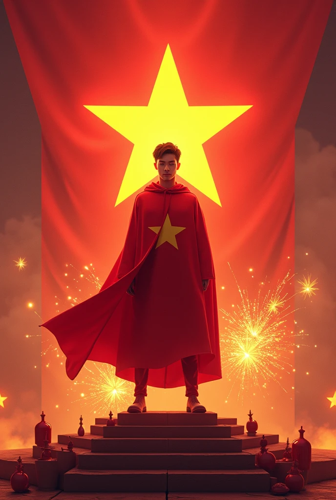 Create me an avatar about the Vietnamese flag theme on 2nd/9