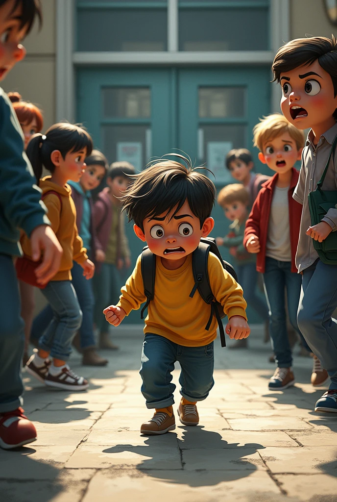 Child leaving school with frustration and anger