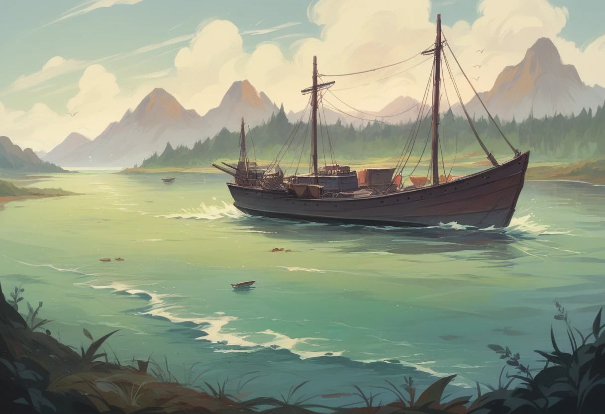 landscape of boats on the lake