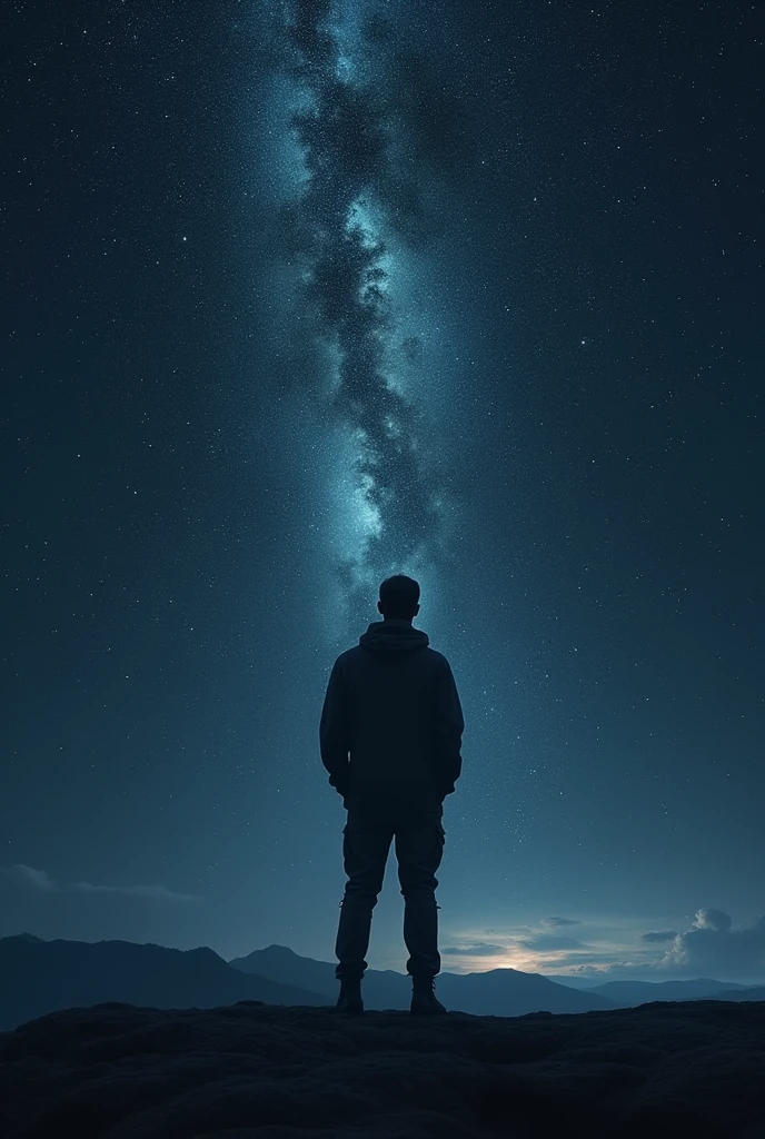 A man looking at deep space