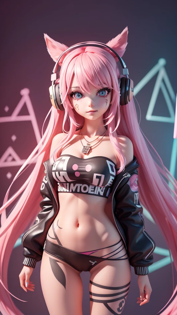 ((first work)), ((Better Quality)), ((Ultera - Details)),(alone),(whole body: 1.35),(Long Shot,Full Shot,(Dynamic English),album,(error), (One girl: 1.3), Pink Hair, Long Hair, (alone: 1.2),,(Detailed and beautiful face: 1.2),(++++(Detailed and complex eyes)////),Center of chest,[[[logic]]],,(paint),((Disheveled Hair),Colored Hair,Striped Hair), ,paste,((holding gift)), night,(Neon Light),A light smile,Watching the audience, Poor handwriting, ((Graffiti Background)), (Dim Price), (Complex and messy fluorescent street graffiti (wall: 1.2)),, hoodie, one piece,Deepening the contours, comics, Double exposure, (chromatic aberration), Light leakage, Noise and particles, Color Deterioration, design, Until then, Until then abstrata, geometry, Clear lines, square, bright, Limited edition palette,tattoo,tattoo,tattoo,,headphone,Necklace Chain,,