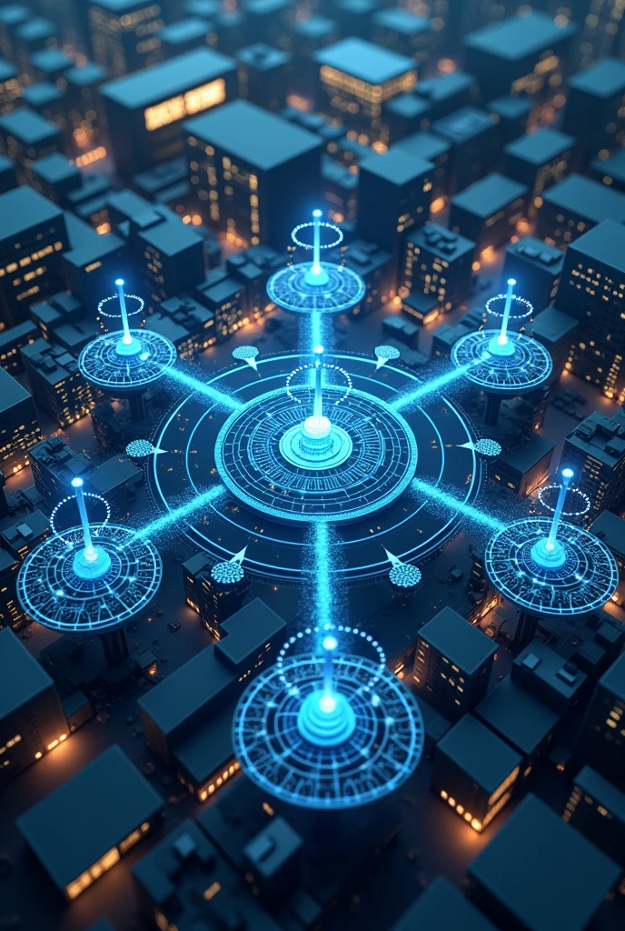 Create a mixed star and ring topology and add many different devices to it 