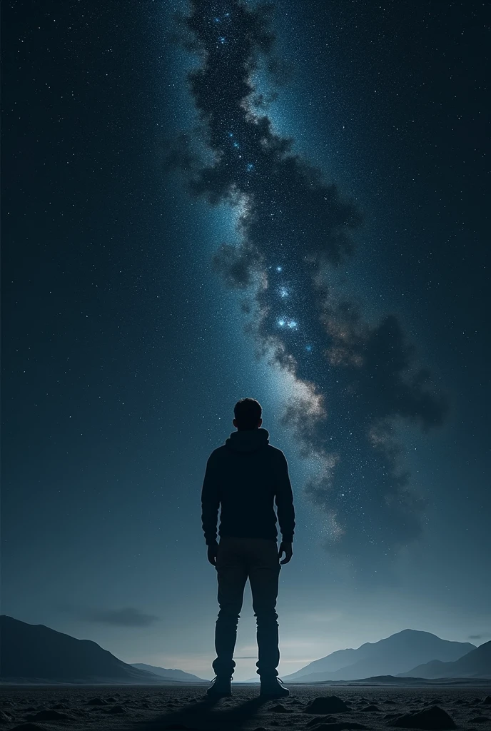A man looking at deep space