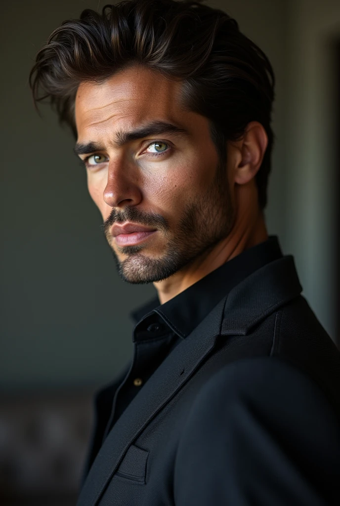 Generates an image of a handsome posing for a super mega iper Realistic photo