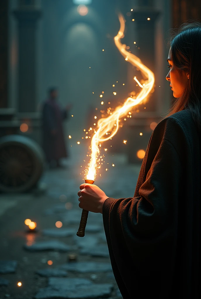 magic wand effect trail, cinematic lighting