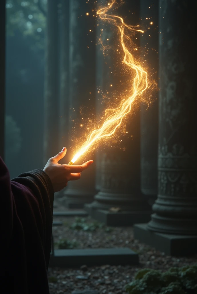 magic wand effect trail, cinematic lighting