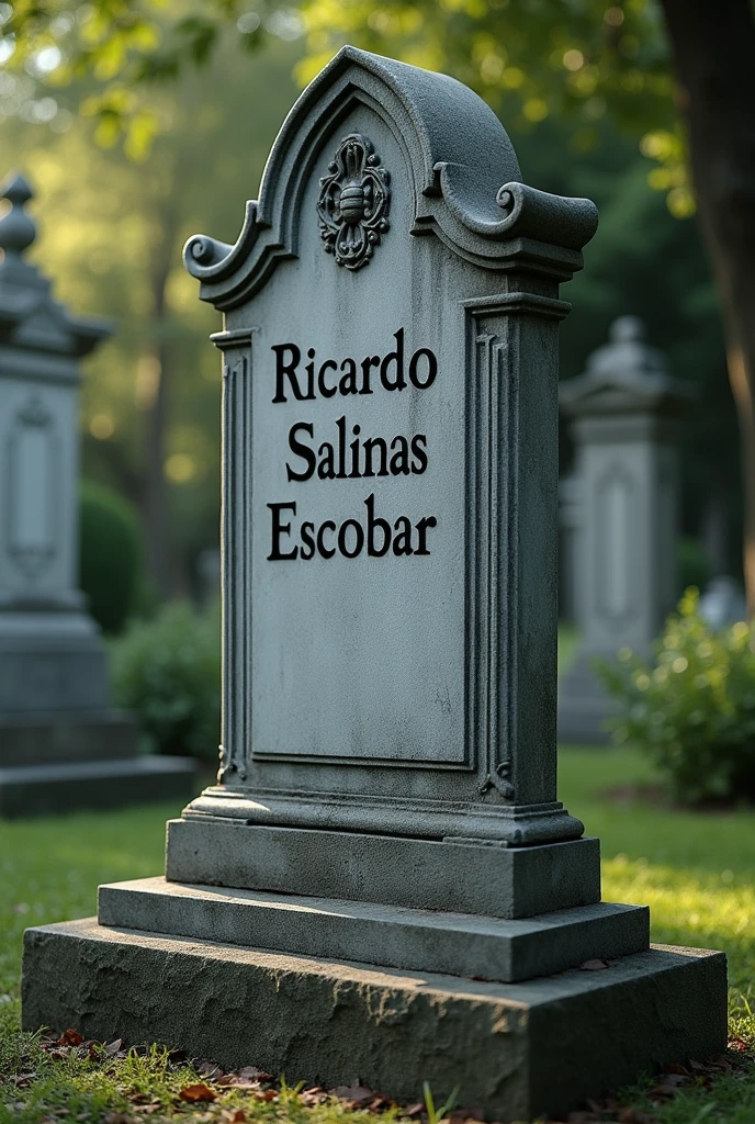 Ricardo Salinas Escobar written on a tombstone