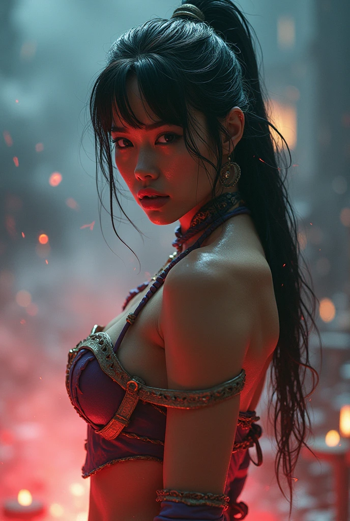 (ghost:1.7)、ghost子母神、young woman、((Beauty))、Japanese、1、cute、ghost、A short horn about the length of two fingers、(((Red skin)))、Swimwear、Muscular、Large build、Hard-on abs、Holding a stick、A muscular, muscular body、A muscular body like a professional wrestler、(best quality,4K,8k,highres,masterpiece:1.2),ultra-detailed,(realistic,photorealistic,photo-realistic:1.37),HDR,uhd,studio lighting,ultra-fine painting,sharp focus,physically-based rendering,extreme detail description,professional,vivid colors,bokeh,cinematic lighting,dramatic shadow,