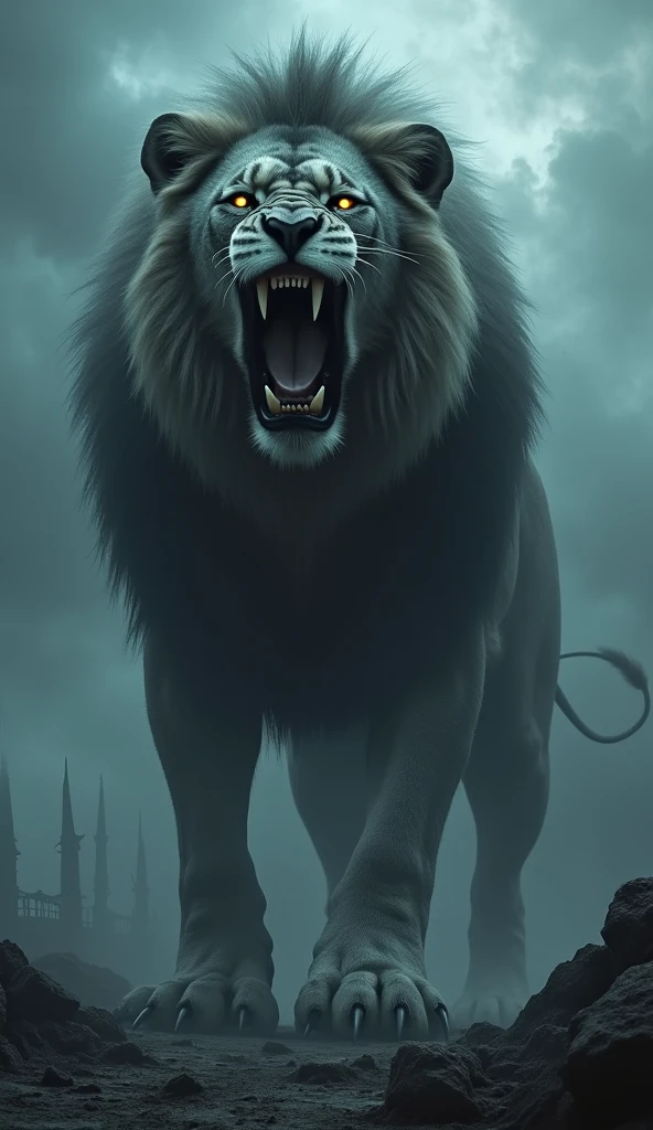 Giantic and horror lion