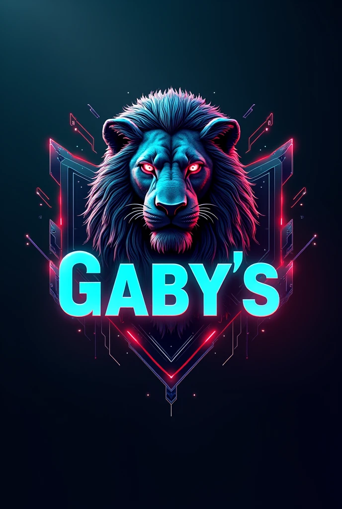 Logo exactly the word Gaby's with futuristic lion