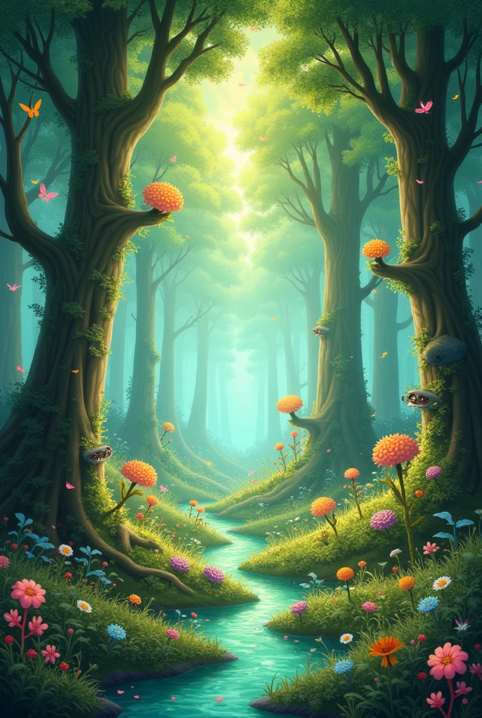 an animated forest