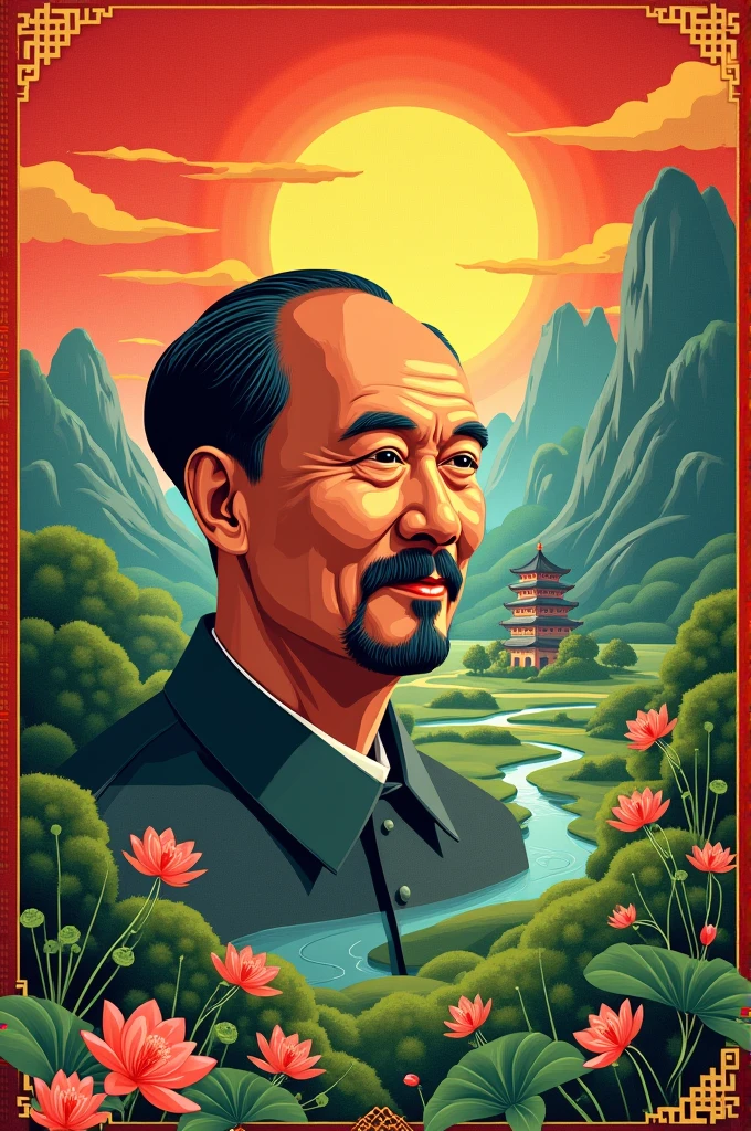 Create me a theme avatar 2/9 of Vietnam with the image of President Ho Chi Minh 