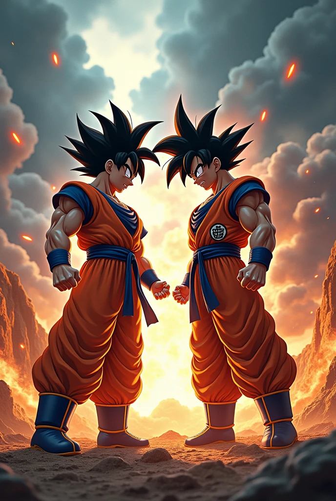GOKU FIGHTS WITH HIS EVIL CLONE