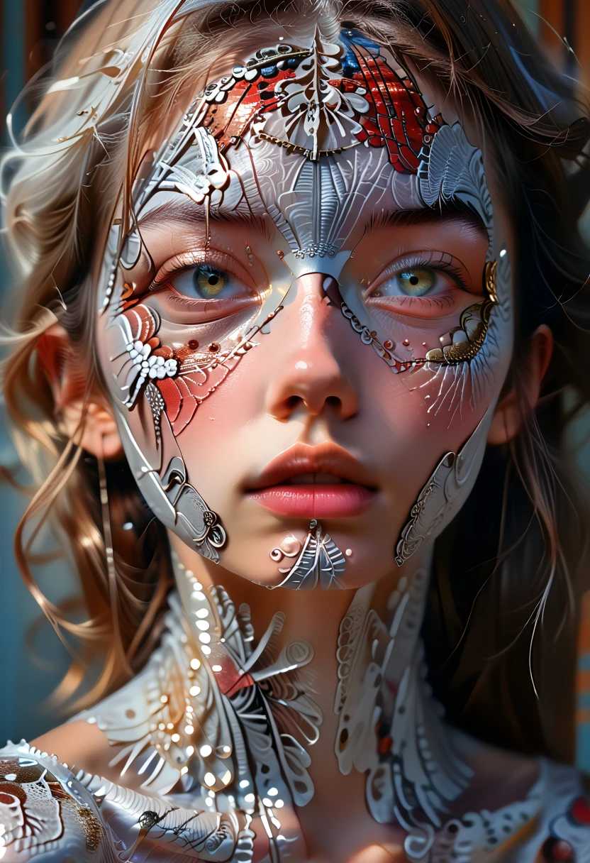 Closeup photo portrait of female Spiderman, atmospheric scene, masterpiece, best quality, (detailed beautiful face, detail skin texture, ultra-detailed body:1.1),