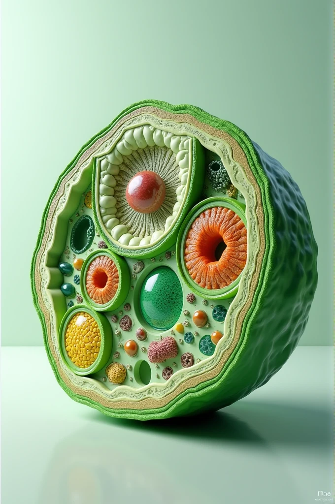 Digital model of cellular structures in plants