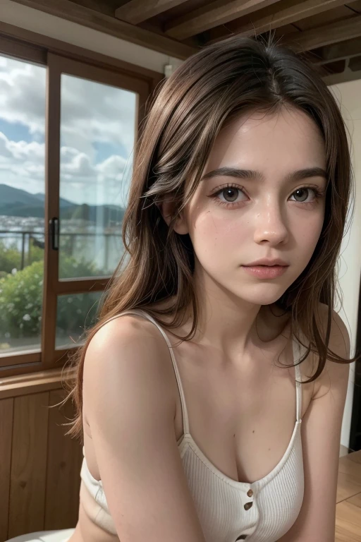 Créez une image réaliste d&#39;une jolie jeune femme, avec des caractéristiques européennes, à utiliser dans du contenu pour adultes. Le modèle doit avoir la peau claire, Yeux clairs (de préférence bleu ou vert), cheveux longs et blonds, et un corps voluptueux. Elle doit être habillée sensuellement, avec une lingerie élégante qui met en valeur vos courbes. L&#39;expression du visage doit être séduisante et confiante, avec un léger sourire qui exprime le charme et la provocation. La pose doit être suggestive, mais pas explicite, mettre l&#39;accent sur votre féminité et votre attrait sexuel.