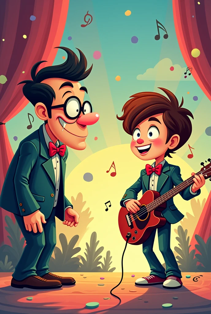 Cartoon of a talent scout watching and admiring a teenager's way of playing