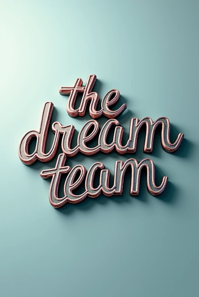 A line "The dream team" write this line on a board very stylish cool type and very smexy 
