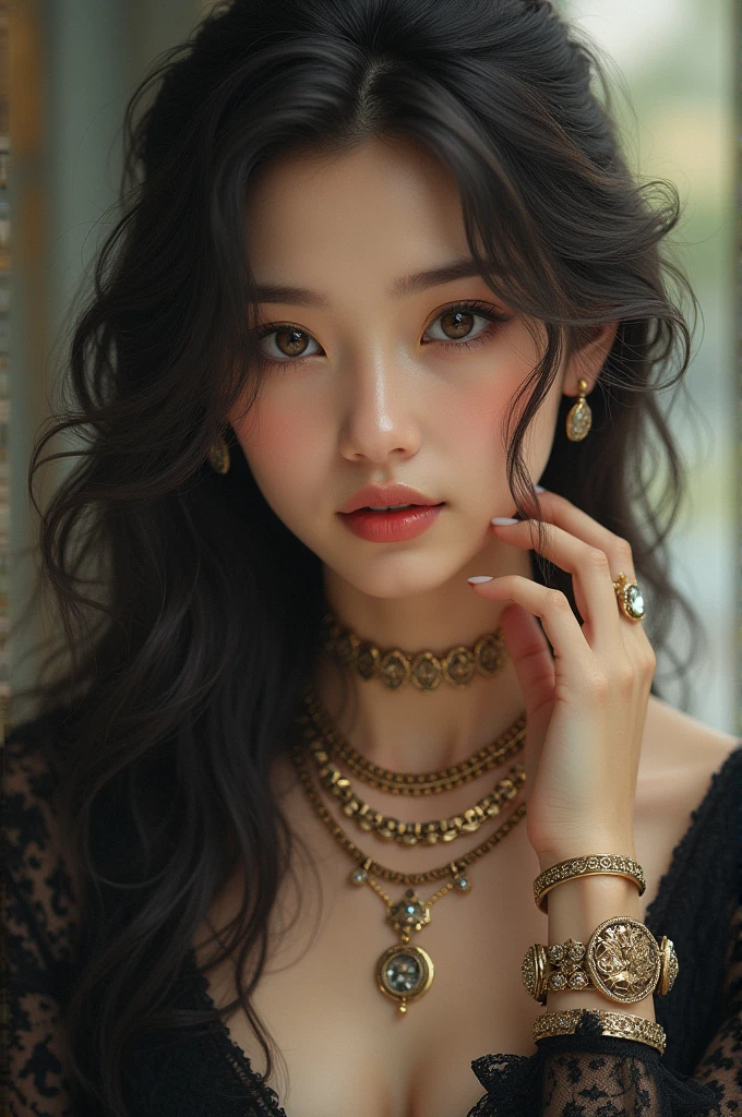 Girl having jewelry