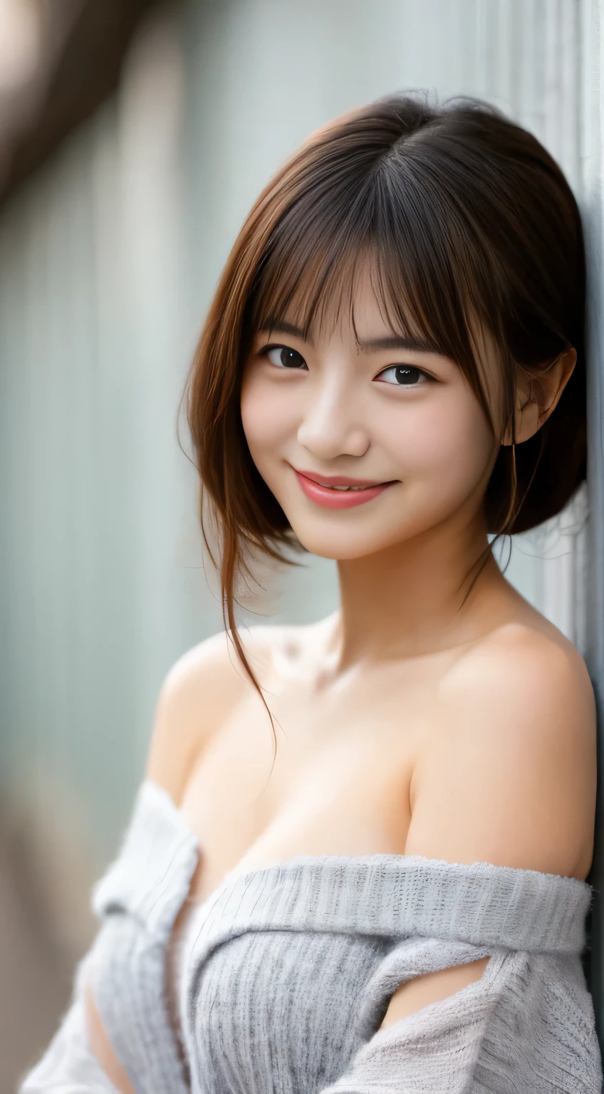 masterpiece,best quality,(Japanese girl),((Beautiful girl)),cleavage,(off shoulder:1.2),(perfect body beauty:1.2),(shy smile),