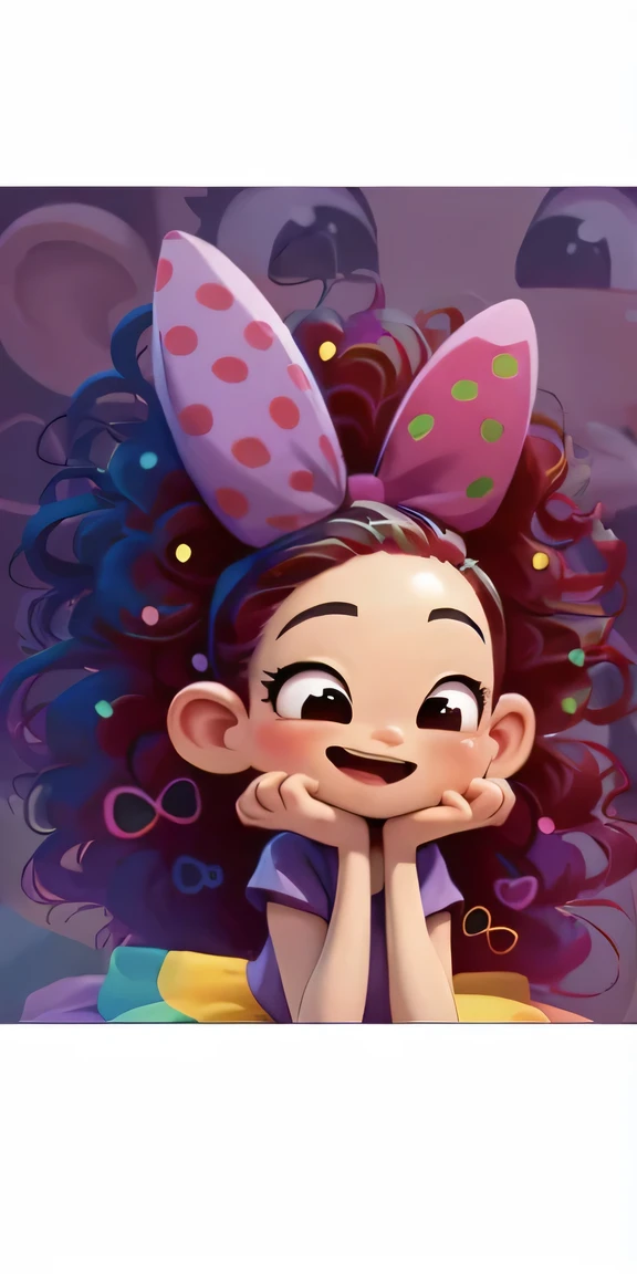 A cartoon girl with bunny ears and a purple skirt, Cute digital painting, rossdraws cartoon vitality, Lovely characters, pixar Lovely characters design, Cute cartoon characters, Cartoon Numbers, Disney Art Style, Art at the art station, Cartoon art style, Disney Art Style, Lovely and detailed digital art, Louis van Baarle and Rostus