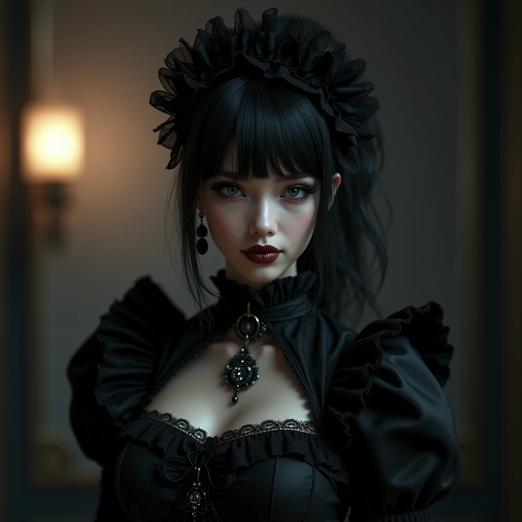 Goth Cool Beauty cute Girl mysterious mafia Gothic girl Real Doll young child maid Yamato Nadeshiko clear cute Cute COOL