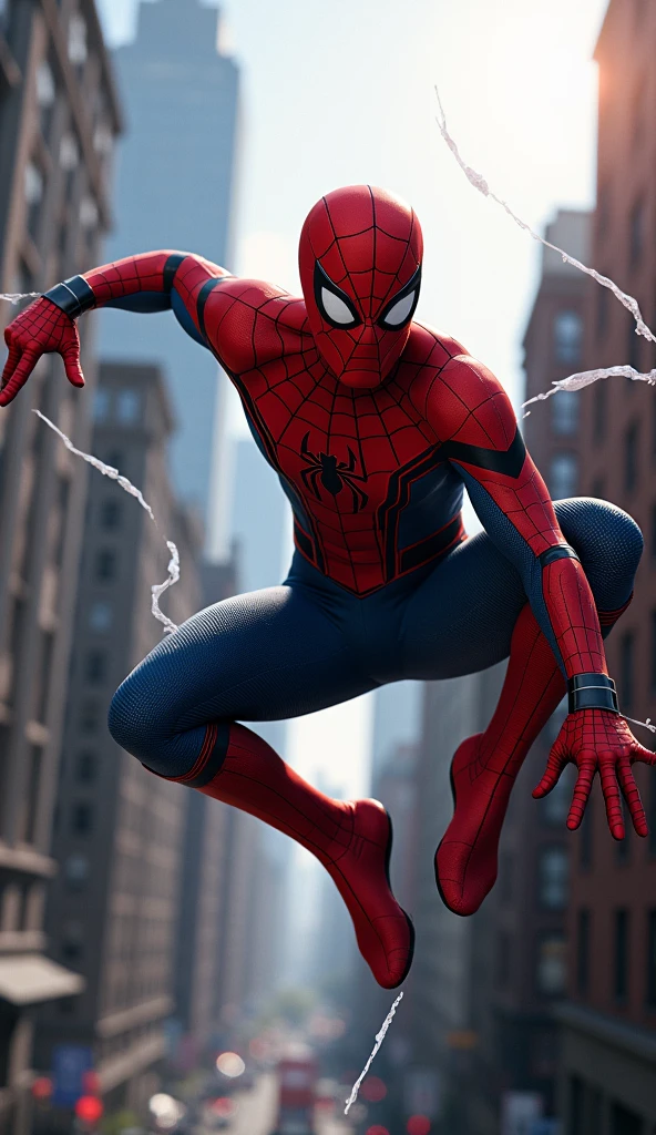  A Spiderman photo with web shooting in left corner
