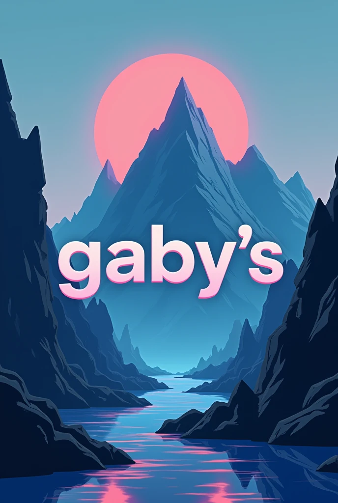 Logo exactly the word Gaby's with futuristic mountains